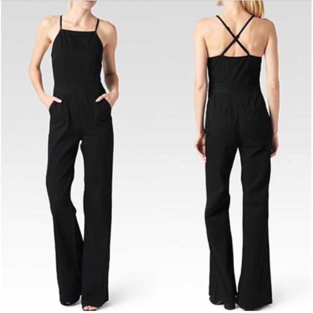 Paige Rhiannon Black Cotton Jumpsuit Anthropologie